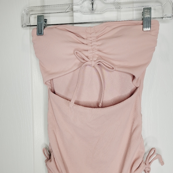 Aerie Mauve Pink Rouched One-piece Swimsuit Xs. New just missing strap - Picture 2 of 8